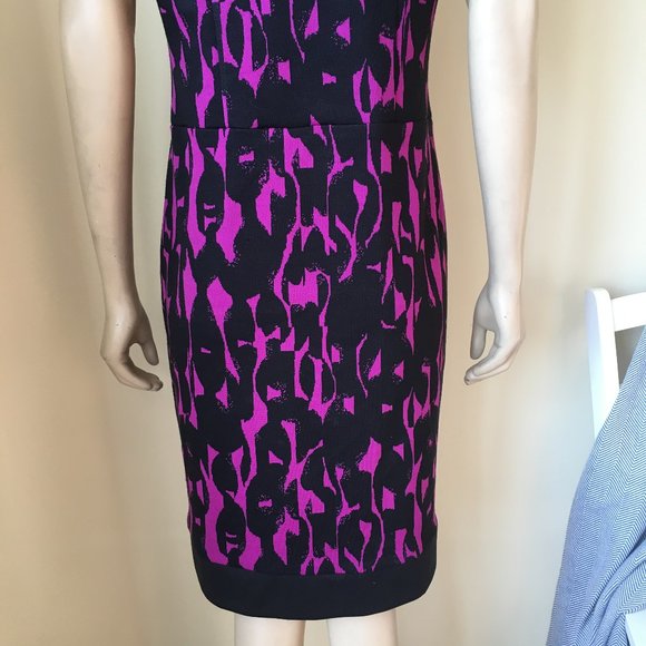 JOSEPH RIBKOFF Knit Sheath Dress, Pink/Black, 10 - Picture 10 of 16